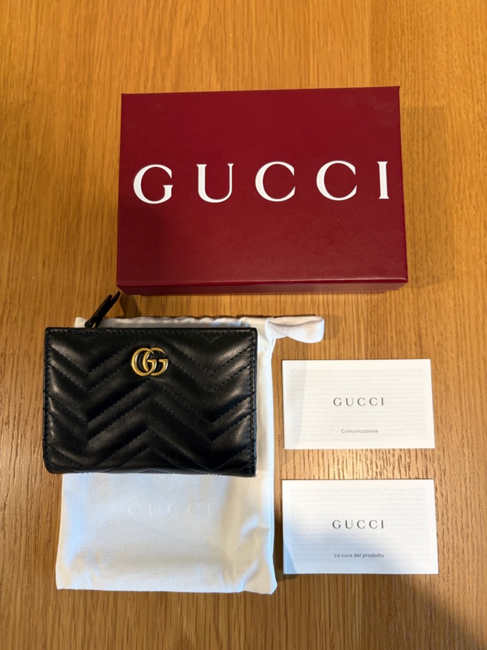 Gucci Black Quilted Chevron Marmont Wallet - Picture 10 of 10